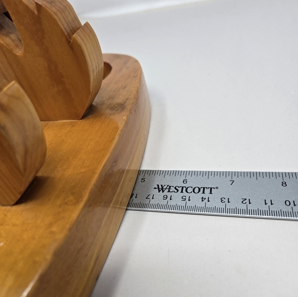 Wooden Handmade Napkin, Salt & Pepper Shaker Holders Coyotes Howling At The Moon - Picture 13 of 14